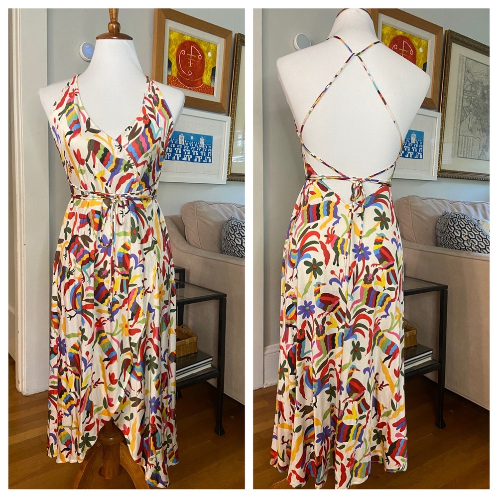 Nieves Lavi Silk Otomi Print Dress